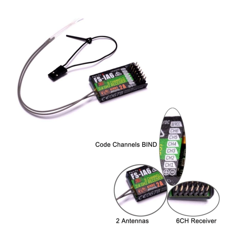 Drone Battery Plate - Receptor Flysky FS-IA6 6CH antena Dual
