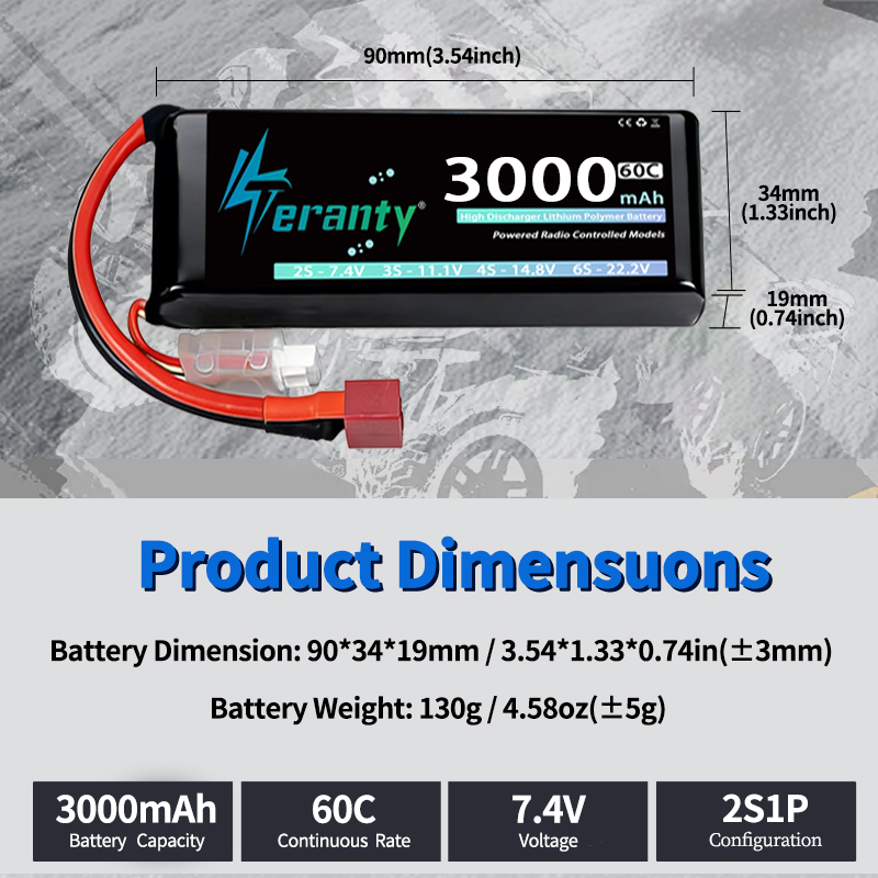Batería Lipo TERANTY 2S 3000mA - Drone Battery Lipo reseña y precio