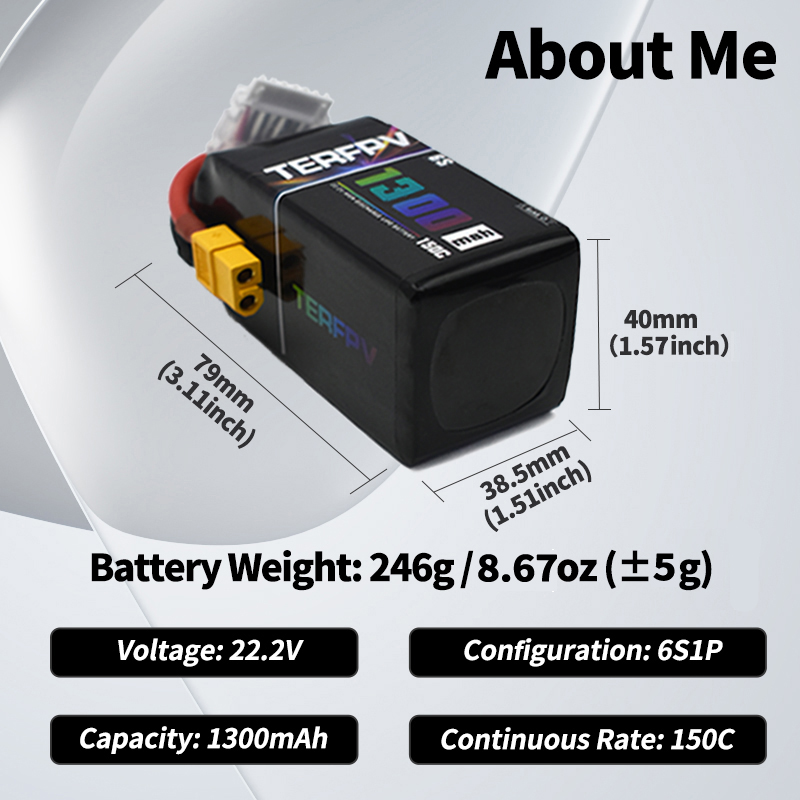 Batería Lipo TERFPV 6S 22.2V 1 - Drone Battery Lipo reseña y precio