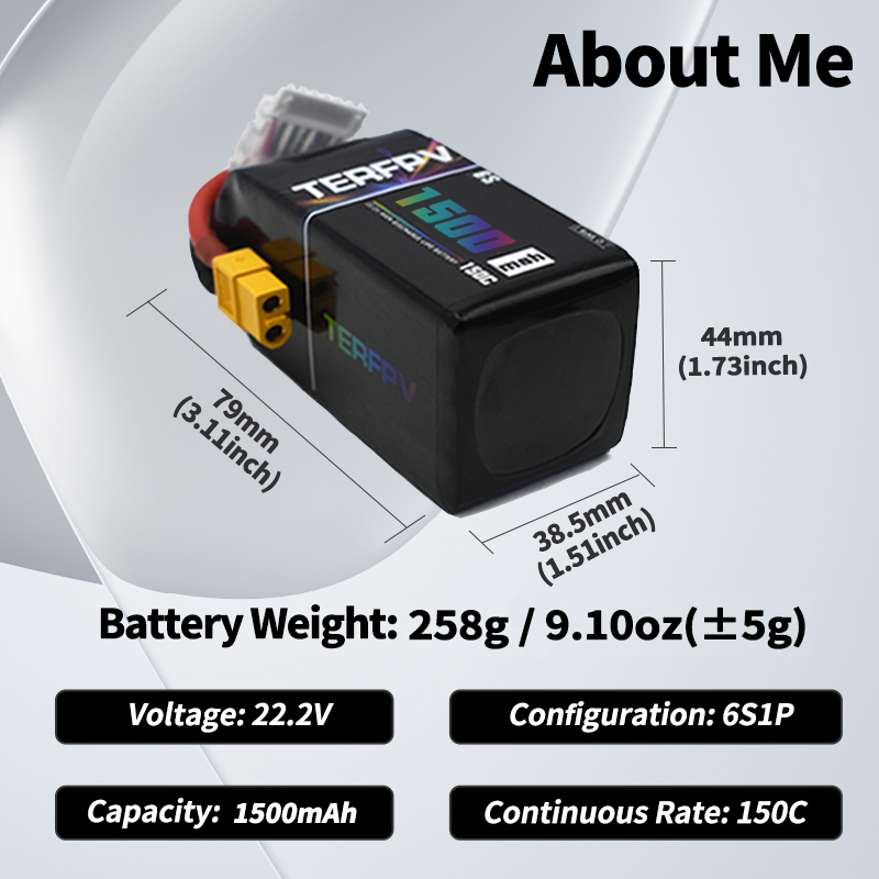 Batería Lipo TERFPV 6S 22.2V 1 - Drone Battery Lipo reseña y precio